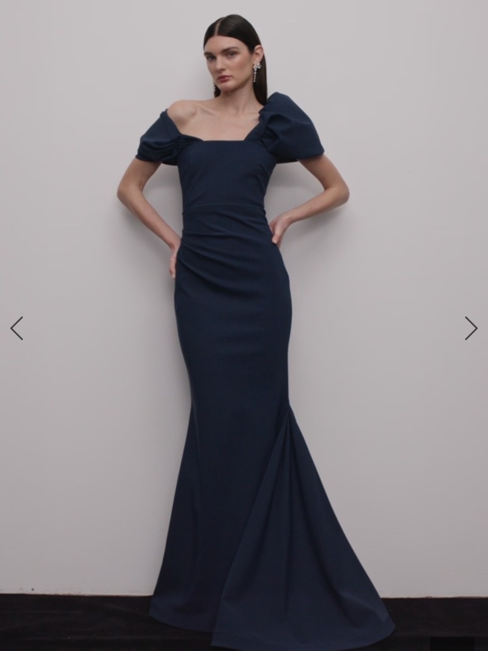 STUNNING dark navy Rachel Gilbert dress! Never work, tags attached-perfect!